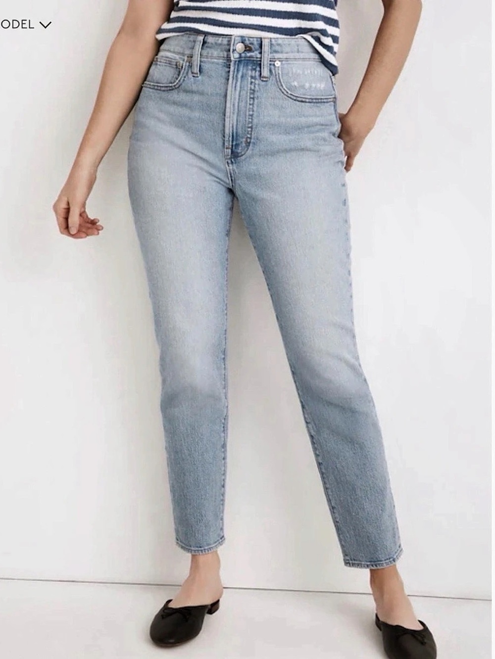 Madewell The Curvy Perfect Vintage Jean High Rise Cropped Jeans Blue (Orig $138)